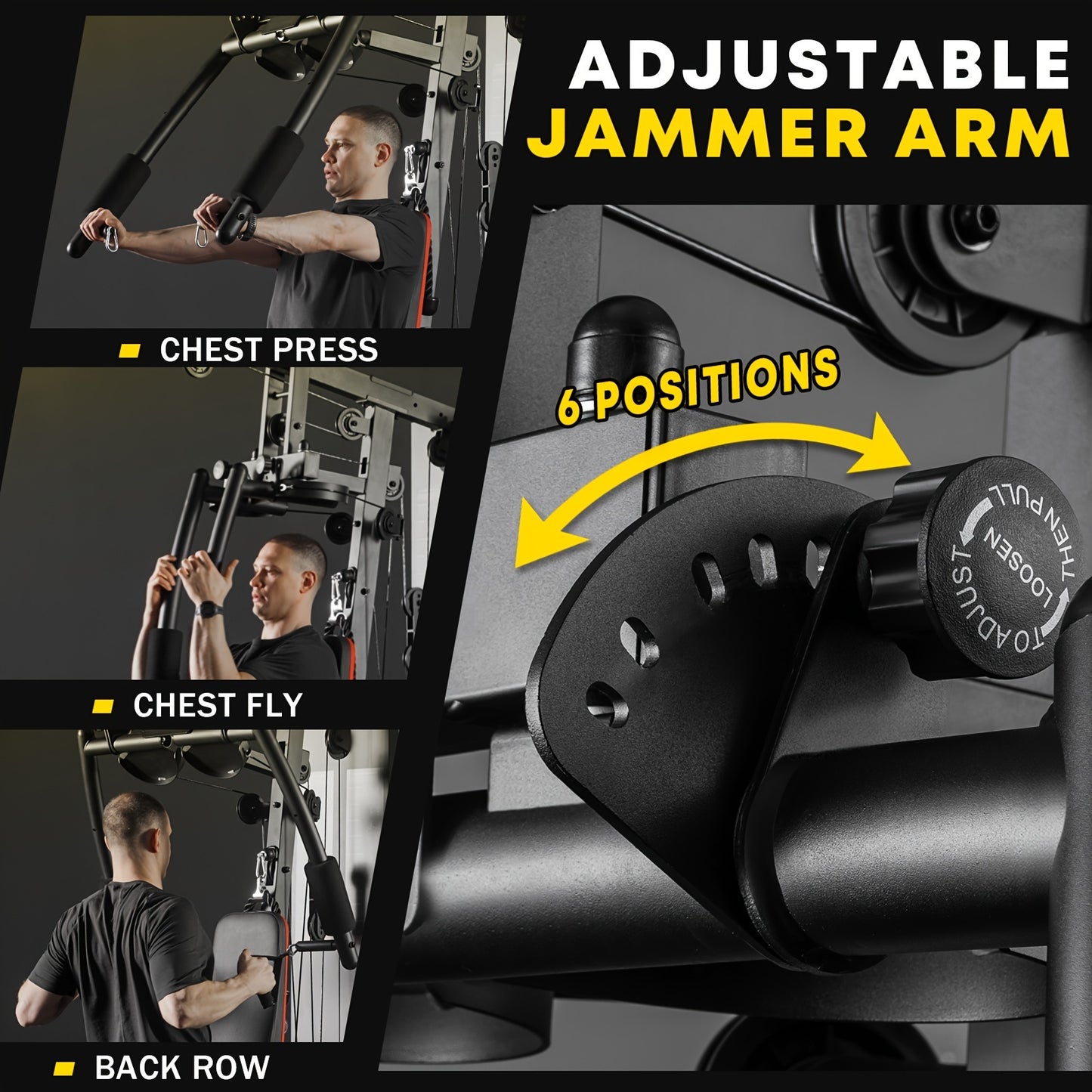 10-in-1 Home Gym Station with 150LBS Weight Stack, All-in-One Workout Equipment for Full Body Training, Multi-Functional Iron Gym Machine with Fly, Lat Pull Down, Chest Press, Leg Extension, Preacher Curl, Core & Calf Trainin