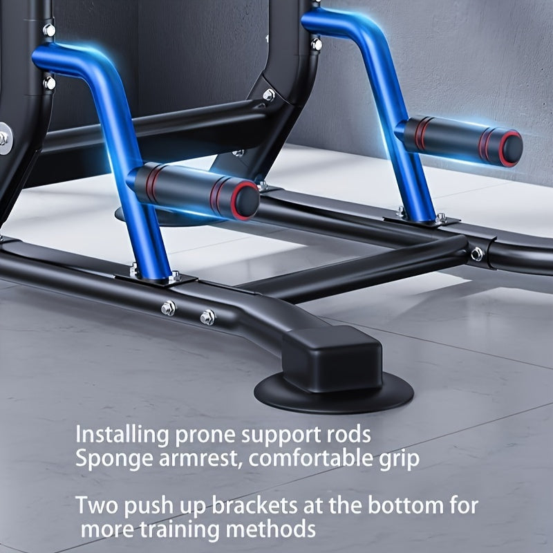 Multi-Functional Power Tower with Pull-Up and Dip Station, Adjustable Height Home Gym Workout Equipment, Tungsten Steel Wall-Mounted Strength Training Exercise Stand