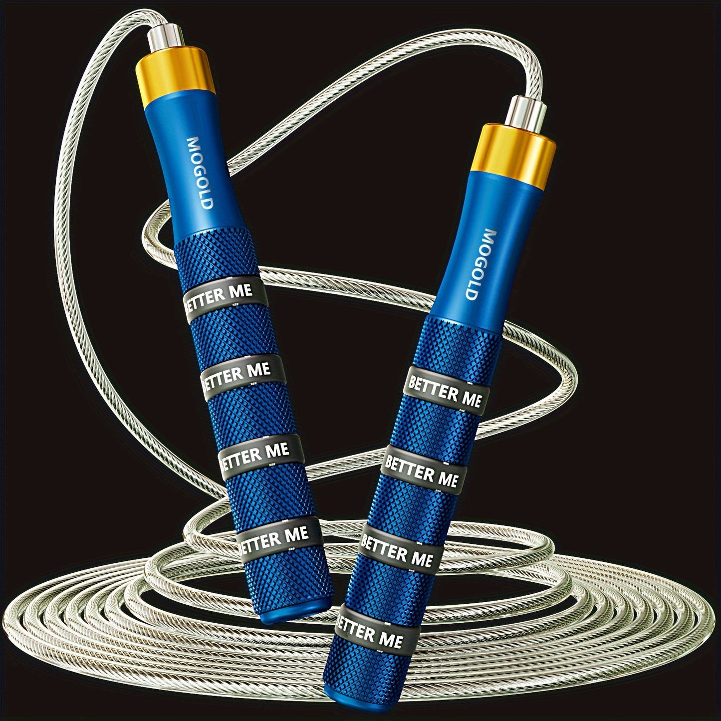 MOGOLD Professional Adjustable Speed Jump Rope - Exercise and Fitness Skipping Rope for Men and Women, Uncharged, Aluminum Alloy Handle, Suitable for Ages 14+ - 1pc
