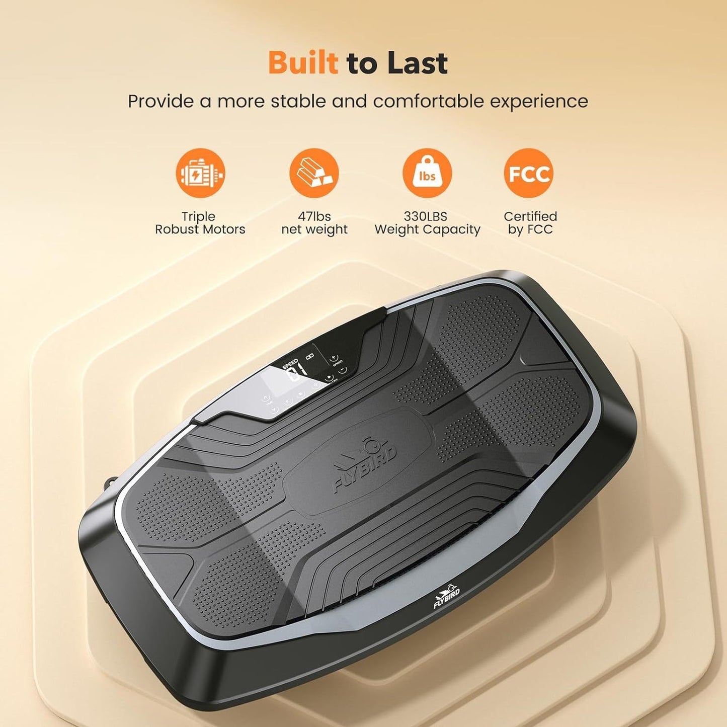 4D Vibration Plate-Triple Motors Oscillation, Linear, Pulsation Vibration Plate Exercise Machine, 30Hz-40Hz Vibration Plate Exercise Machine for Bone Density Building & Lymphatic Drainage