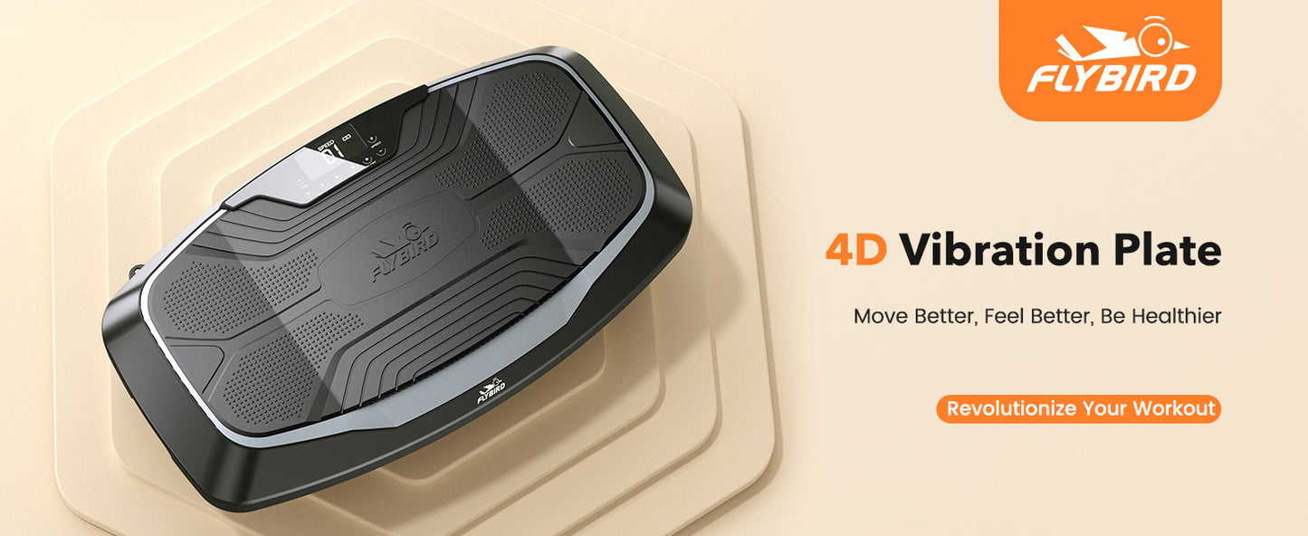 4D Vibration Plate-Triple Motors Oscillation, Linear, Pulsation Vibration Plate Exercise Machine, 30Hz-40Hz Vibration Plate Exercise Machine for Bone Density Building & Lymphatic Drainage