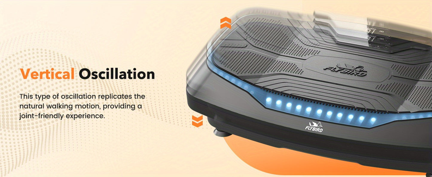 4D Vibration Plate-Triple Motors Oscillation, Linear, Pulsation Vibration Plate Exercise Machine, 30Hz-40Hz Vibration Plate Exercise Machine for Bone Density Building & Lymphatic Drainage