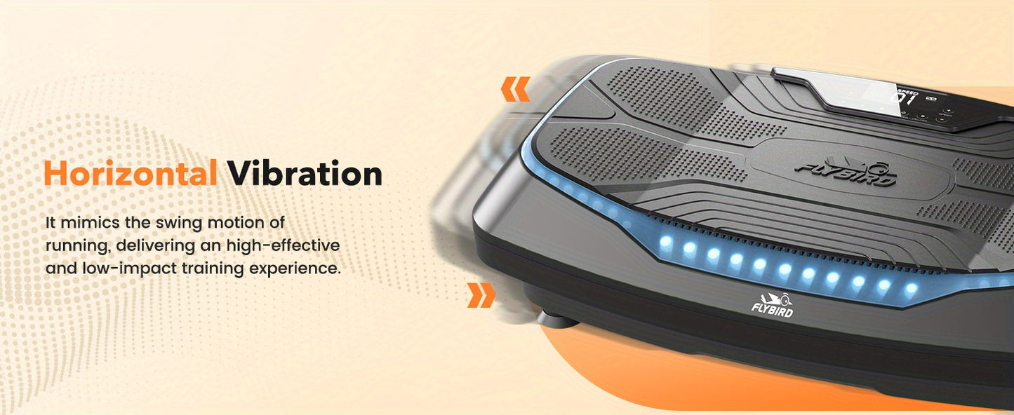 4D Vibration Plate-Triple Motors Oscillation, Linear, Pulsation Vibration Plate Exercise Machine, 30Hz-40Hz Vibration Plate Exercise Machine for Bone Density Building & Lymphatic Drainage