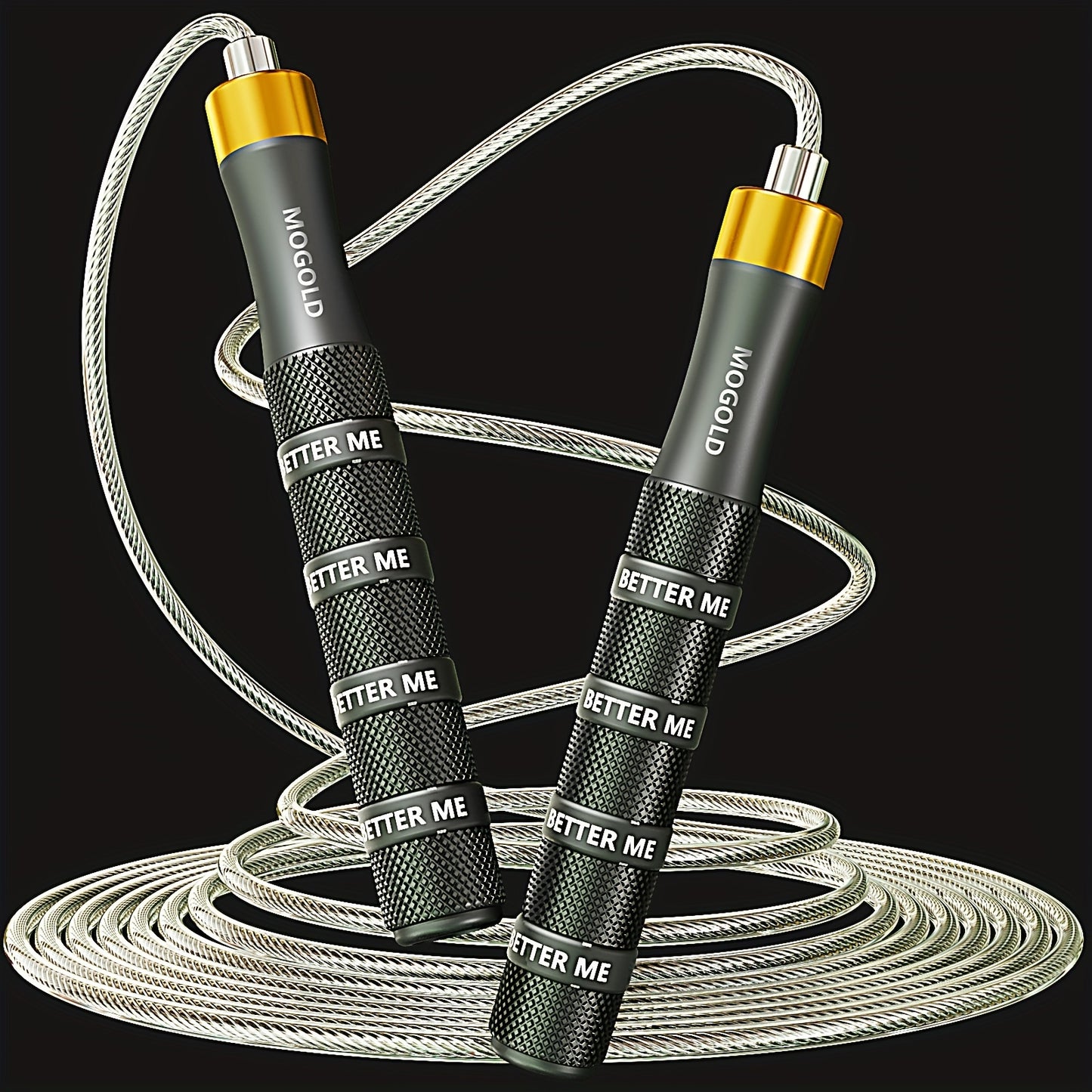 MOGOLD Professional Adjustable Speed Jump Rope - Exercise and Fitness Skipping Rope for Men and Women, Uncharged, Aluminum Alloy Handle, Suitable for Ages 14+ - 1pc