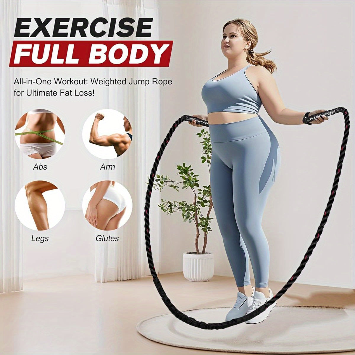 Jump Rope, Weighted Jump Ropes for Men women, 2. 8lb 3. 8lb 5lb Heavy Skipping Rope for Exercise, Adult Jumpropes for Home Workout, Improve Strength and Building Muscle, Total Body Workout Equipment