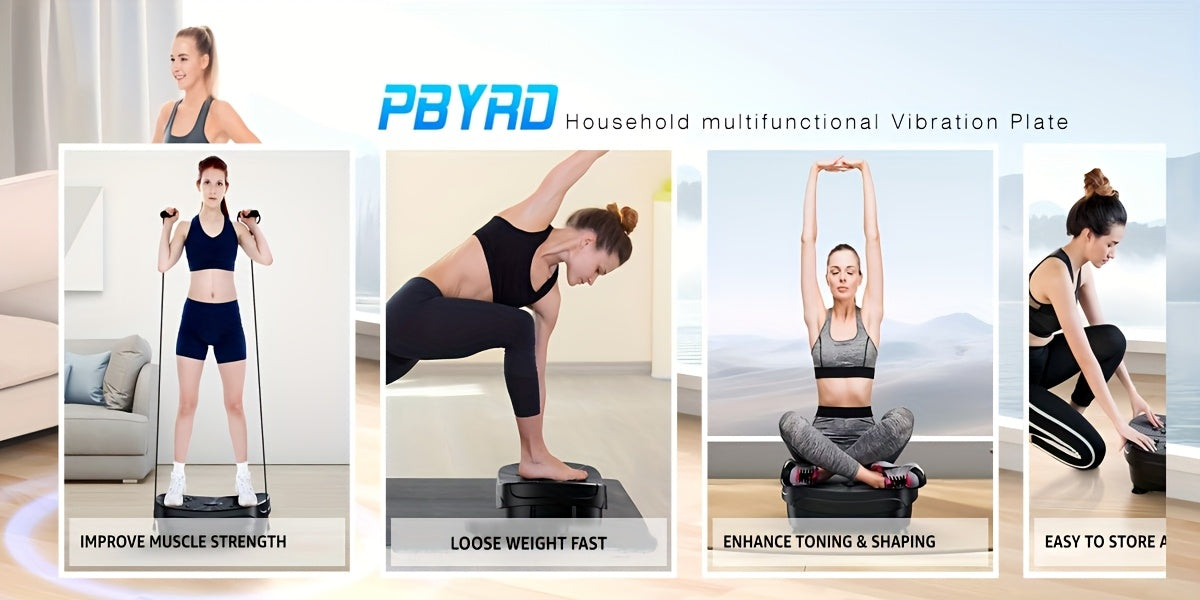 Vibration Plate Exercise Machine, Portable Full Body Vibration Platform, 9 Preset Mode & Auto Mode Fitness Board for Weight Loss Shaping, with Resistance Bands, 99 Levels