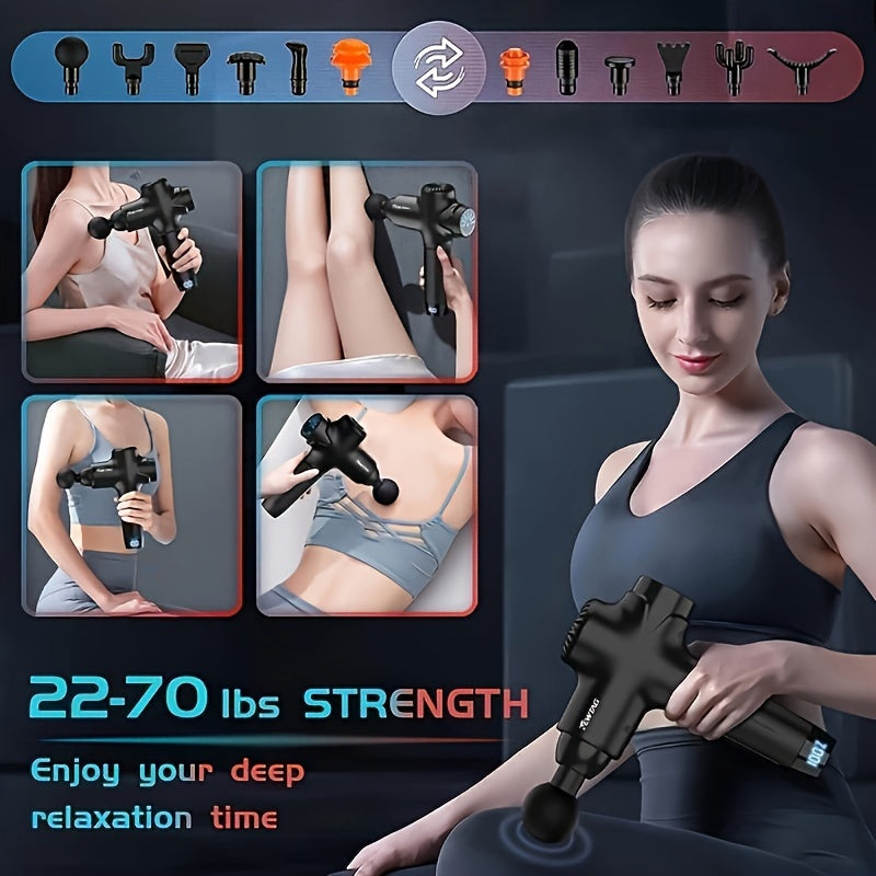 NEW TAG Muscle Massage Gun Upgraded Muscle Massage Gun Silent Portable Electric Massager Deep Tissue Massager Suitable for muscle relaxation after exercise Fitness training supplies