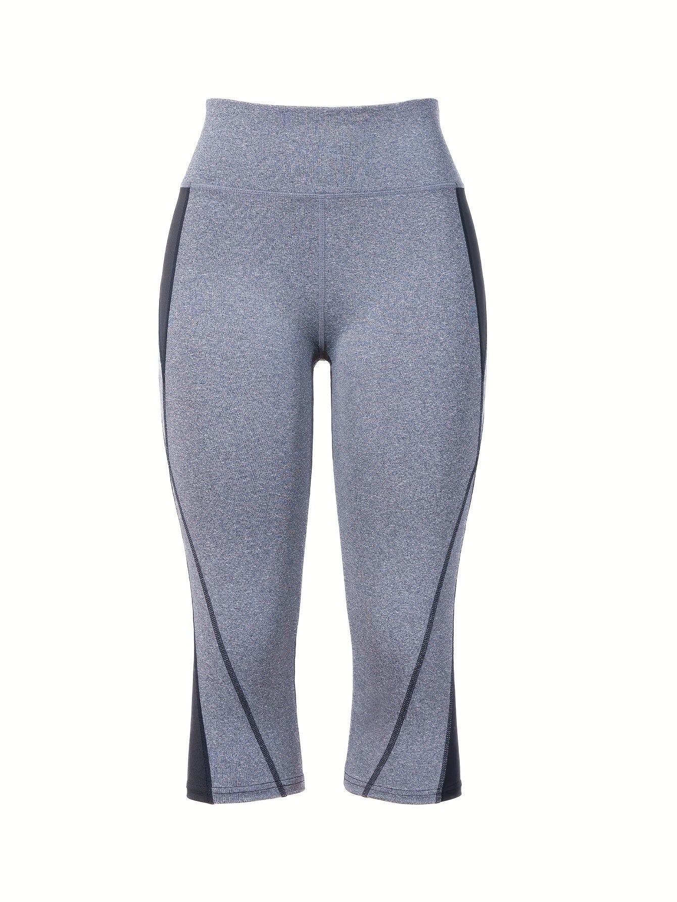 Women's Activewear: Contrast Color Yoga Sports Capri Leggings - Perfect for Workout & Exercise!