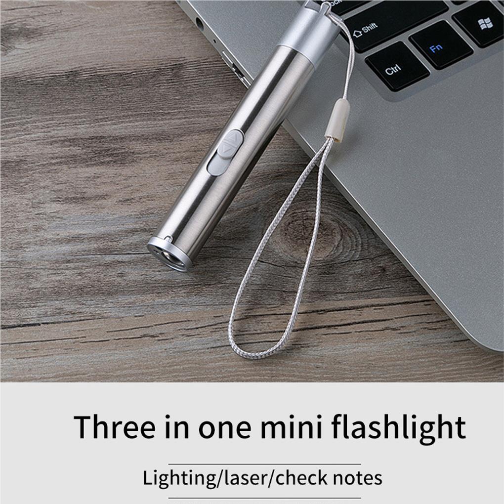 Pointers USB Charging Rechargeable 3-in-1 Flashlight Red Camping Lamp Multifunctional Toy UV Props Pet Training