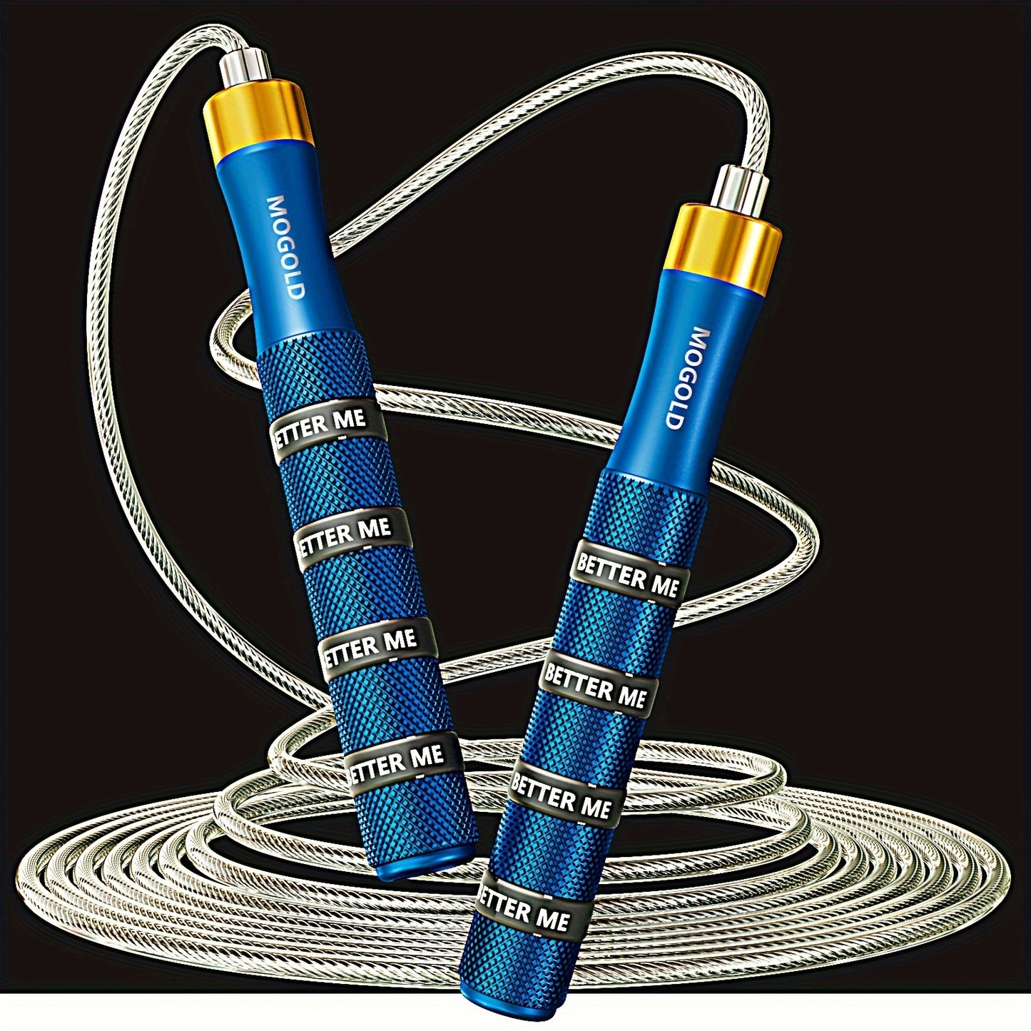 MOGOLD Professional Adjustable Speed Jump Rope - Exercise and Fitness Skipping Rope for Men and Women, Uncharged, Aluminum Alloy Handle, Suitable for Ages 14+ - 1pc