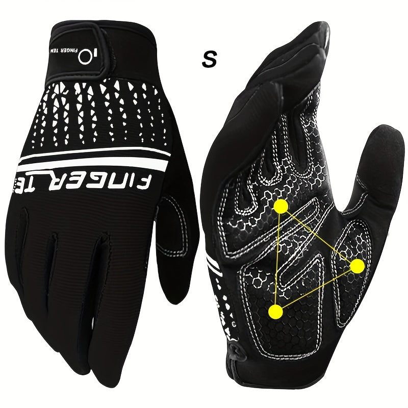 Full Finger Workout Gloves with Padding, Non Slip Extra Grip for Men Women - FINGER TEN Weight Lifting Touchscreen Gym Exercise Gloves for Cycling Climbing Hiking