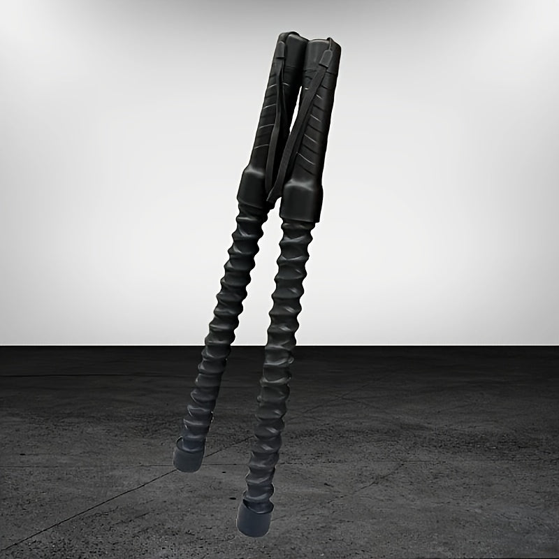 A pair of stainless steel adjustable battle ropes for strength training. Workout equipment, exercise equipment.flexible and durable fitness rope, suitable for abdominal exercises. The length is less than 78.74 inches.battle r