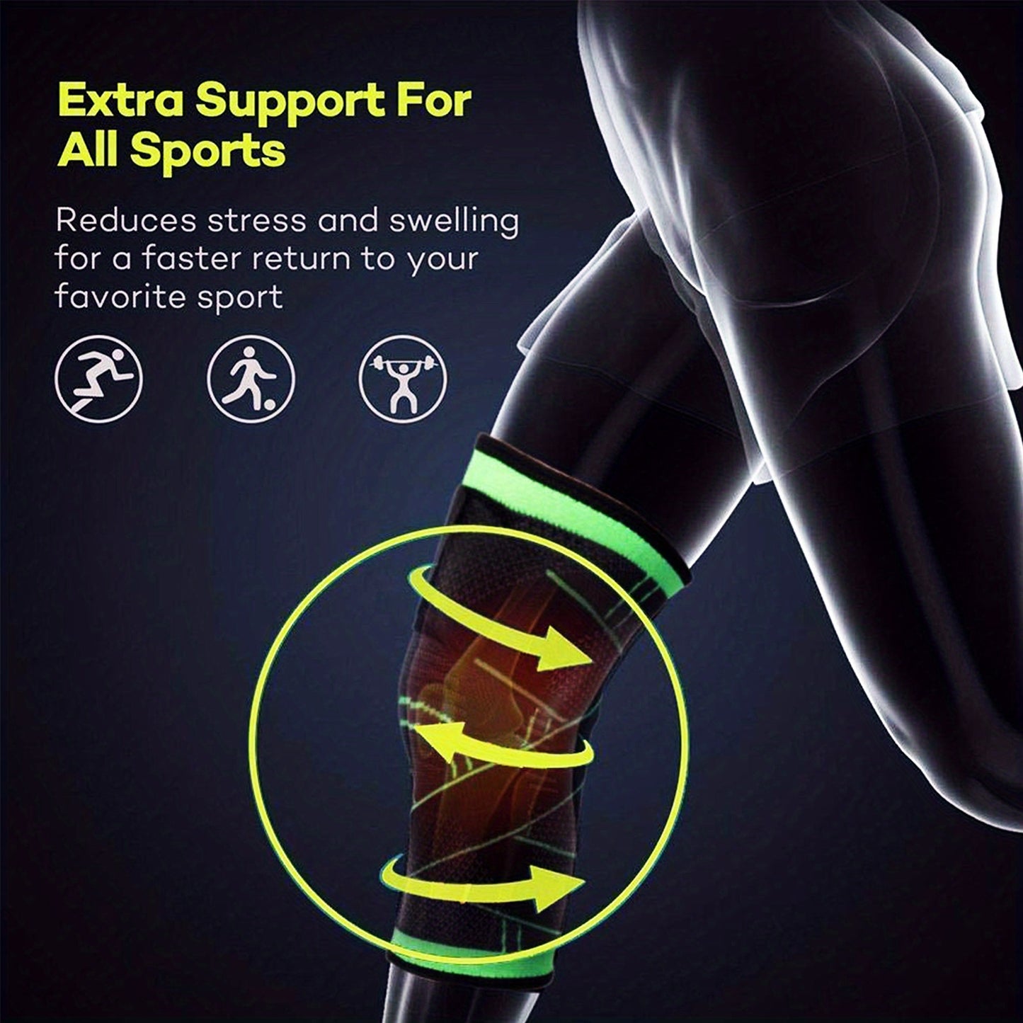 (2pcs) Order A Size Up Get Maximum Knee Support & Arthritis Relief For Men & Women - Adjustable Strap Wrap For Running, Cycling & Exercise!