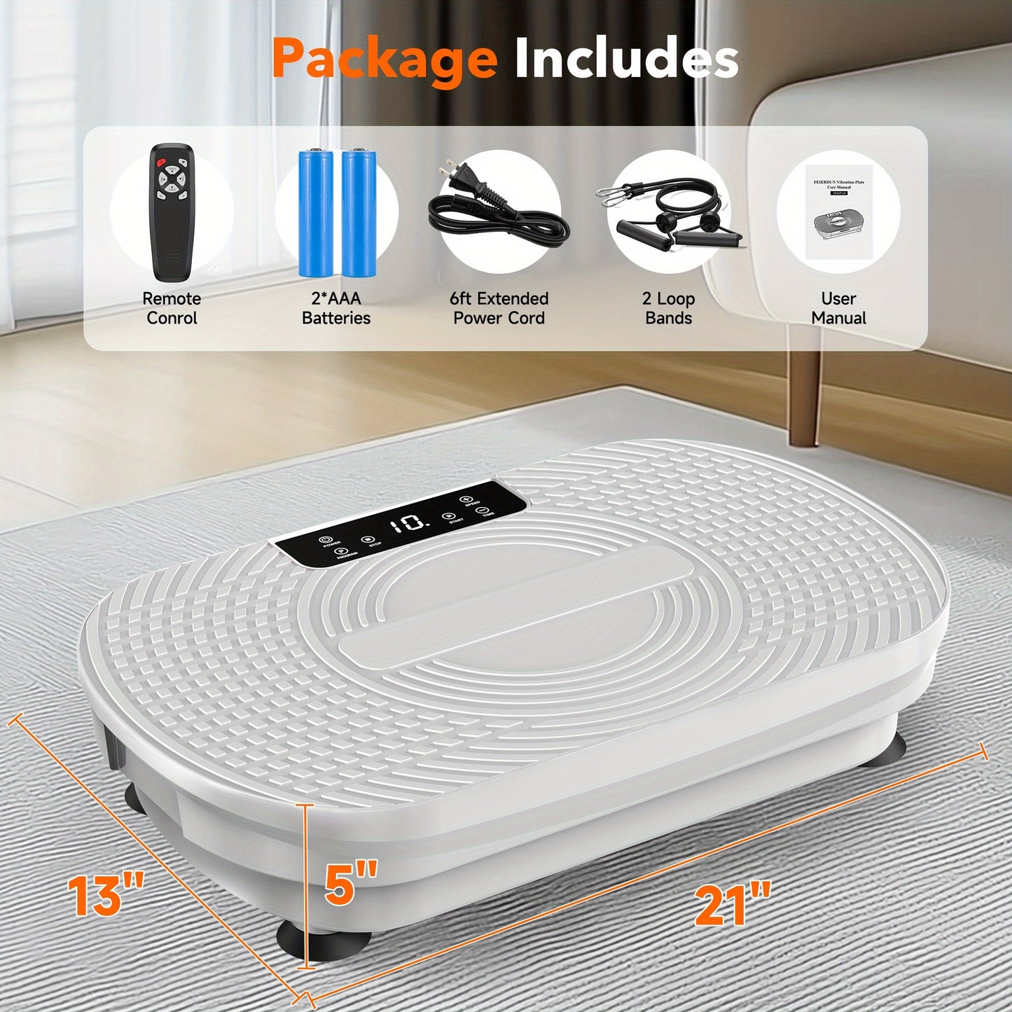 Fitness Pedel/ Vibration Plate Exercise Machine, Multiple Preset Modes Vibration Platform, Whole Body Workout Exercise Machine For Body Building, Quiet And Portable, Ideal Home Gym Workout Equipment, Perfect Gift, Without Bat