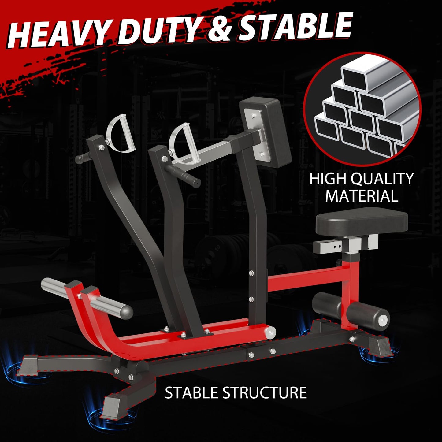 Seated Row Machine, Back Machine Gym Equipment Plate Loaded, Adjustable LAT Machine with Independent Arms & Multi Grip Positions, 400LBS Capacity