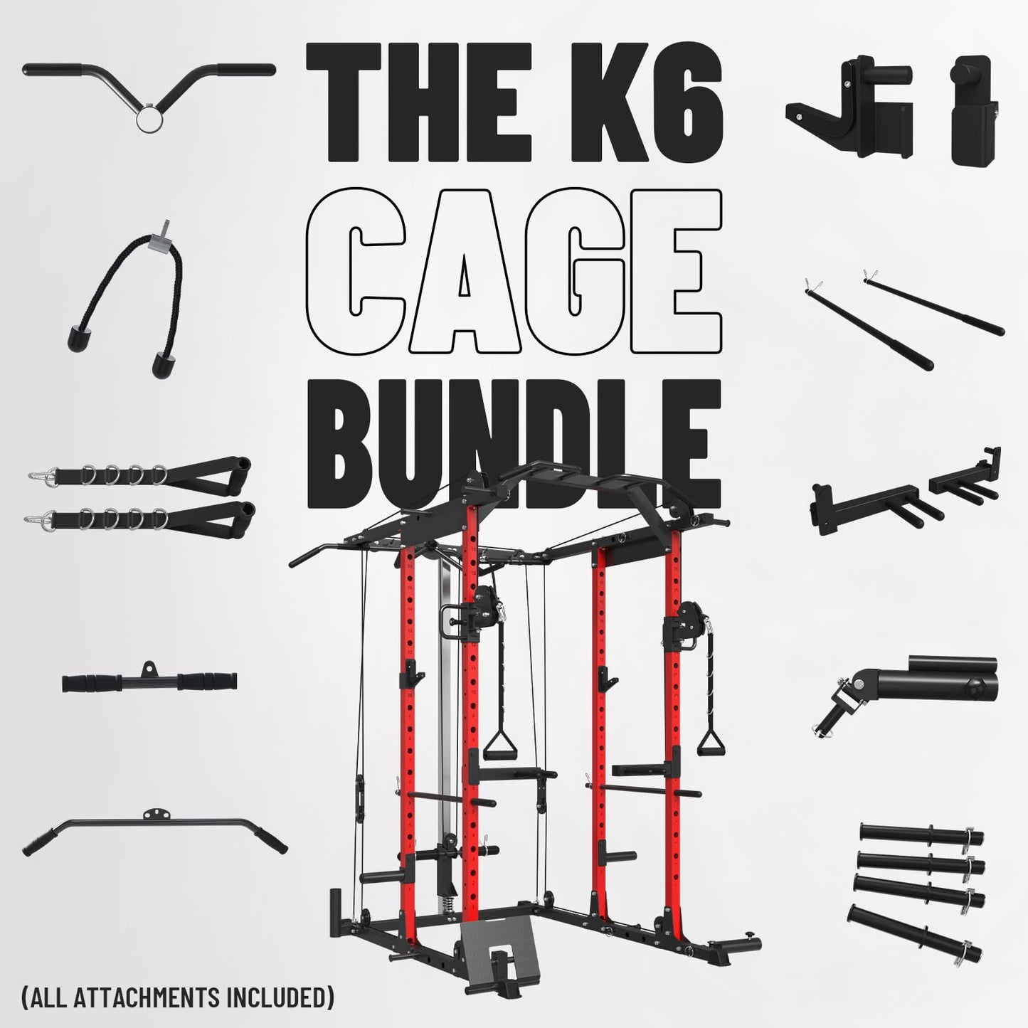 Mikolo Power Cage, Power Rack with Cable Crossover System, 1500LBS Squat Rack with LAT Pull Down System, Workout Cage with Pulley System for Fitness Home Gym