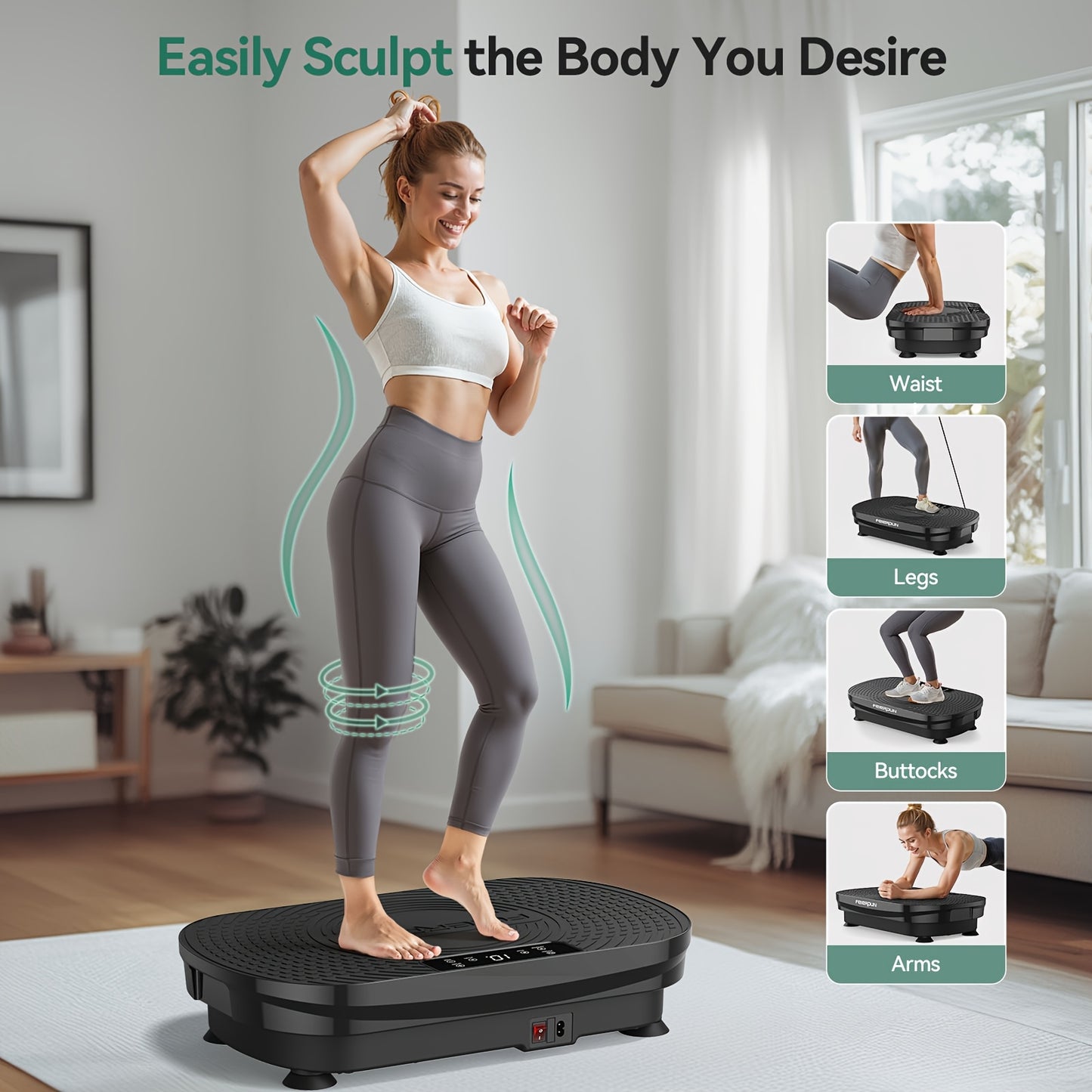 Vibration Plate Equipment- Whole Body Workout Equipment for Women, And Silicone Pedal, Gift Stocking, Christmas Gift for Your Family