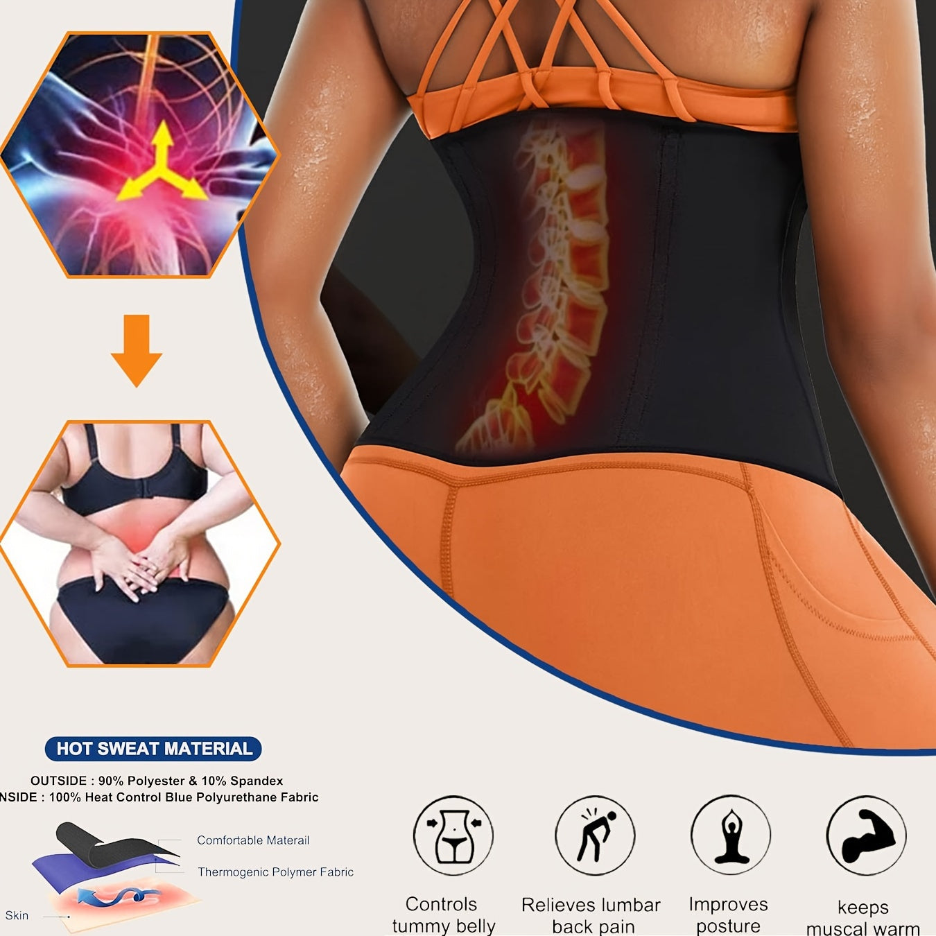 Women's Waist Trainer Trimmer, Slimming Abdomen Belt, Exercise Waist Belt, Sweat-absorbing Belly Belt, Sauna Belt