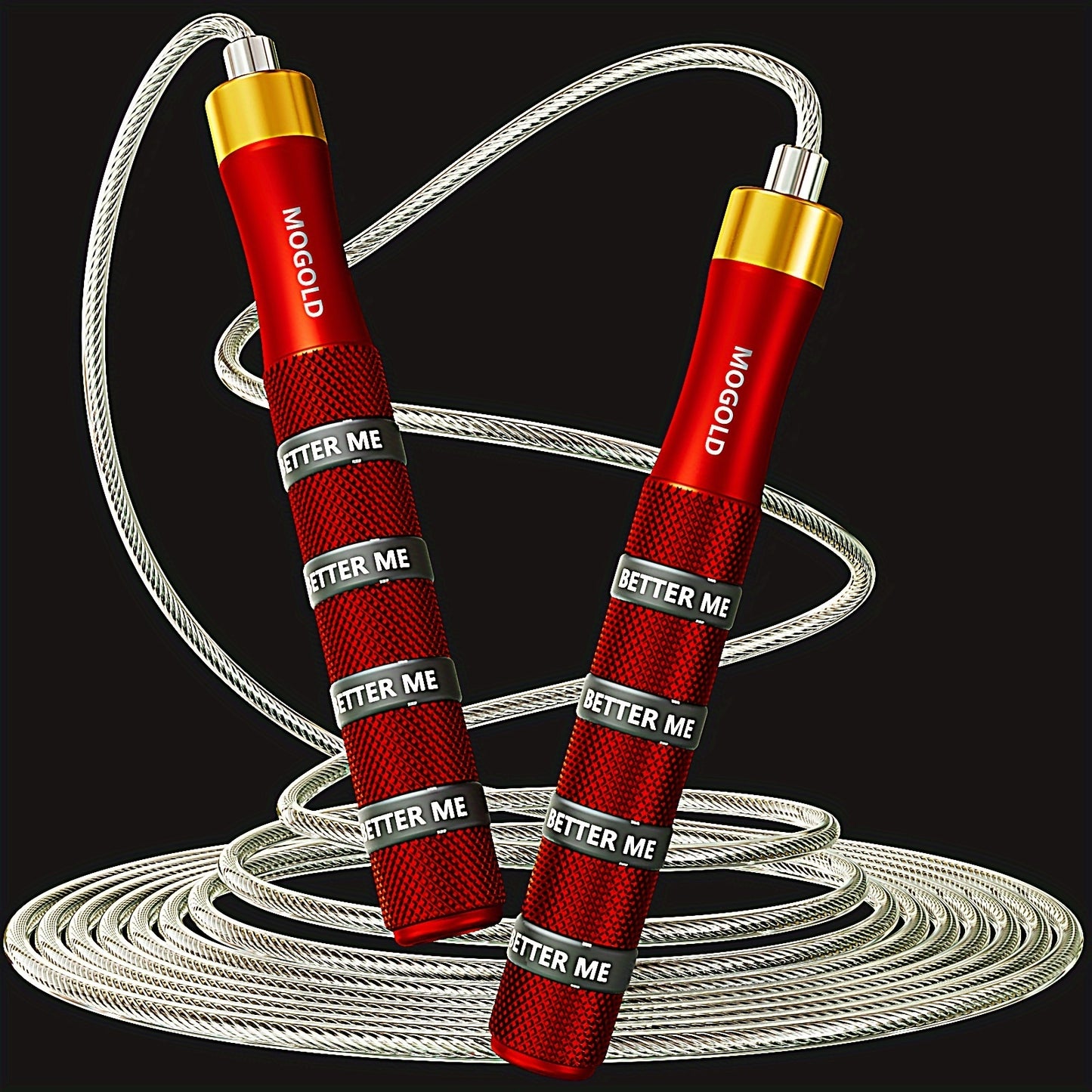 MOGOLD Professional Adjustable Speed Jump Rope - Exercise and Fitness Skipping Rope for Men and Women, Uncharged, Aluminum Alloy Handle, Suitable for Ages 14+ - 1pc