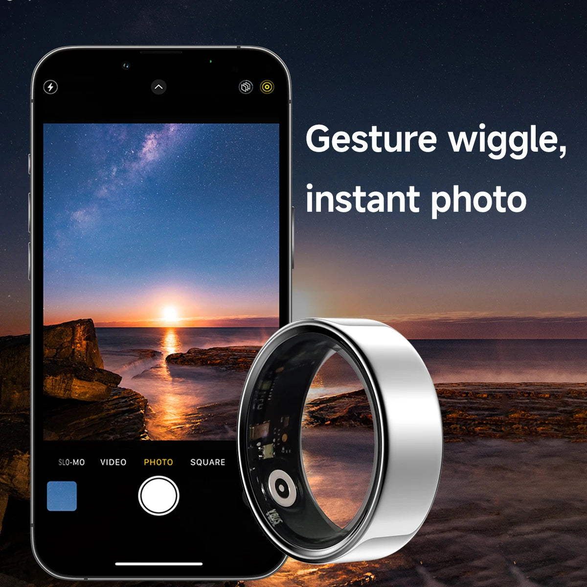 2025 New Healthy Smart Ring Sleep Blood Pressure Monitoring IP68 Waterproof Multi-sport Modes Low Power Ring For Women Men