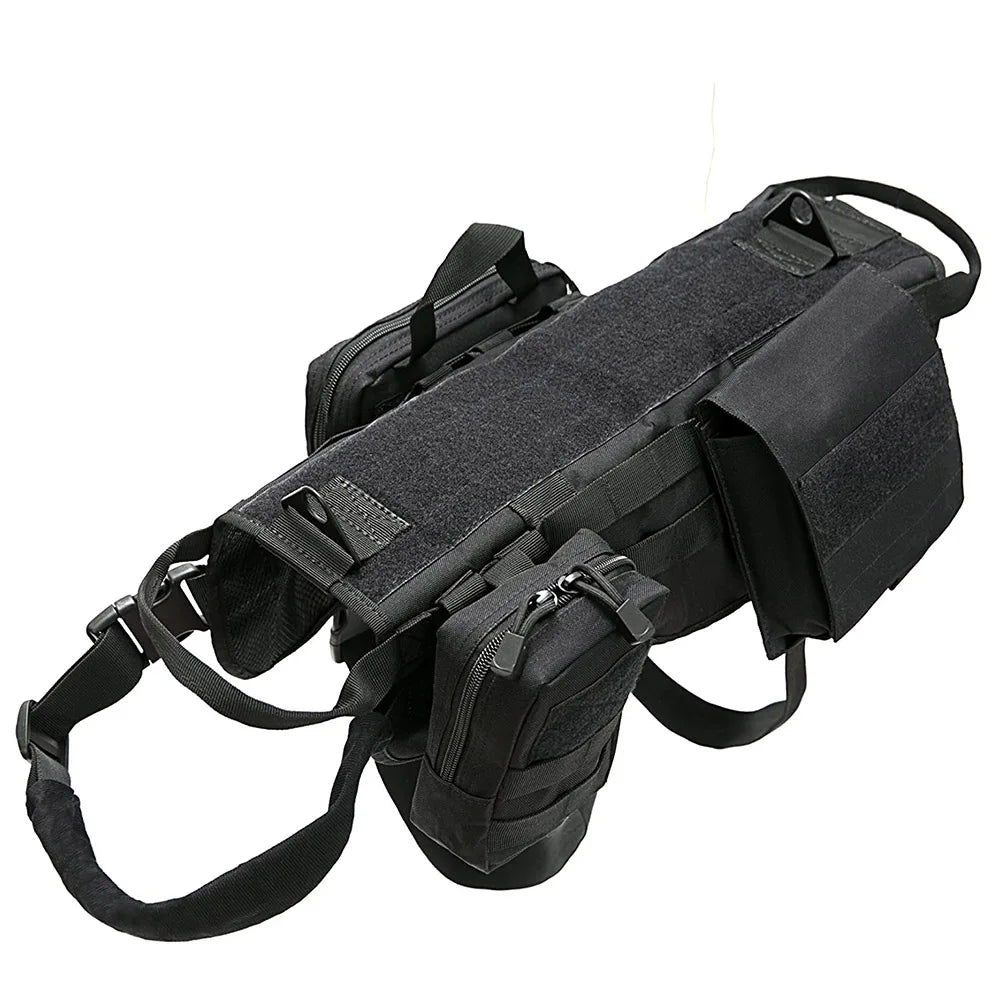 Tactical Large Dog Harness with Pouches Pet Vest Military Harnesses with Handle No-Pull Service Dogs Walking Training Hiking