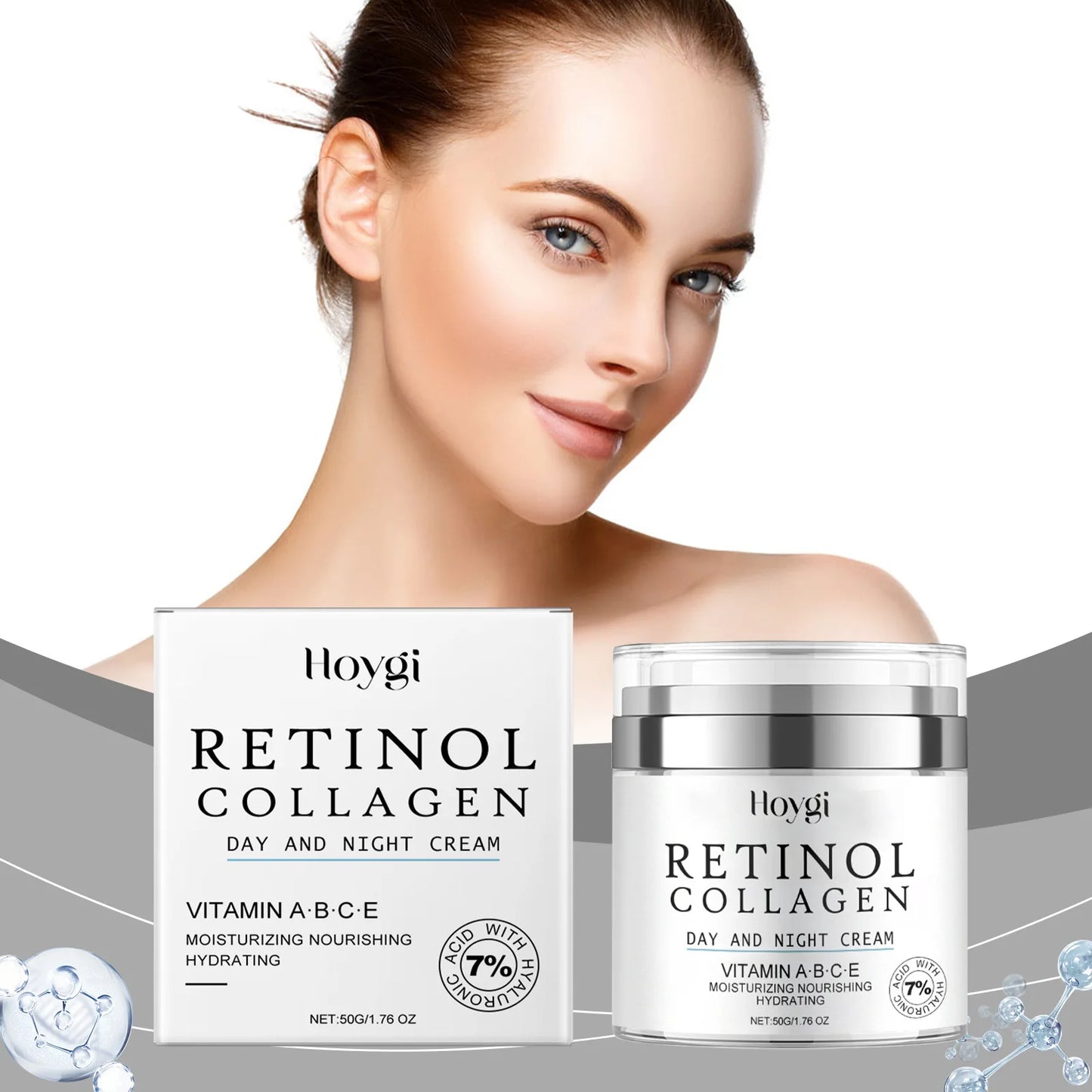 50g Hoygi Retinol Anti Aging Face Cream Moisturize Nourish Tighten Skin Remove Wrinkles Radiate Youthful Radiance Collagen Cream