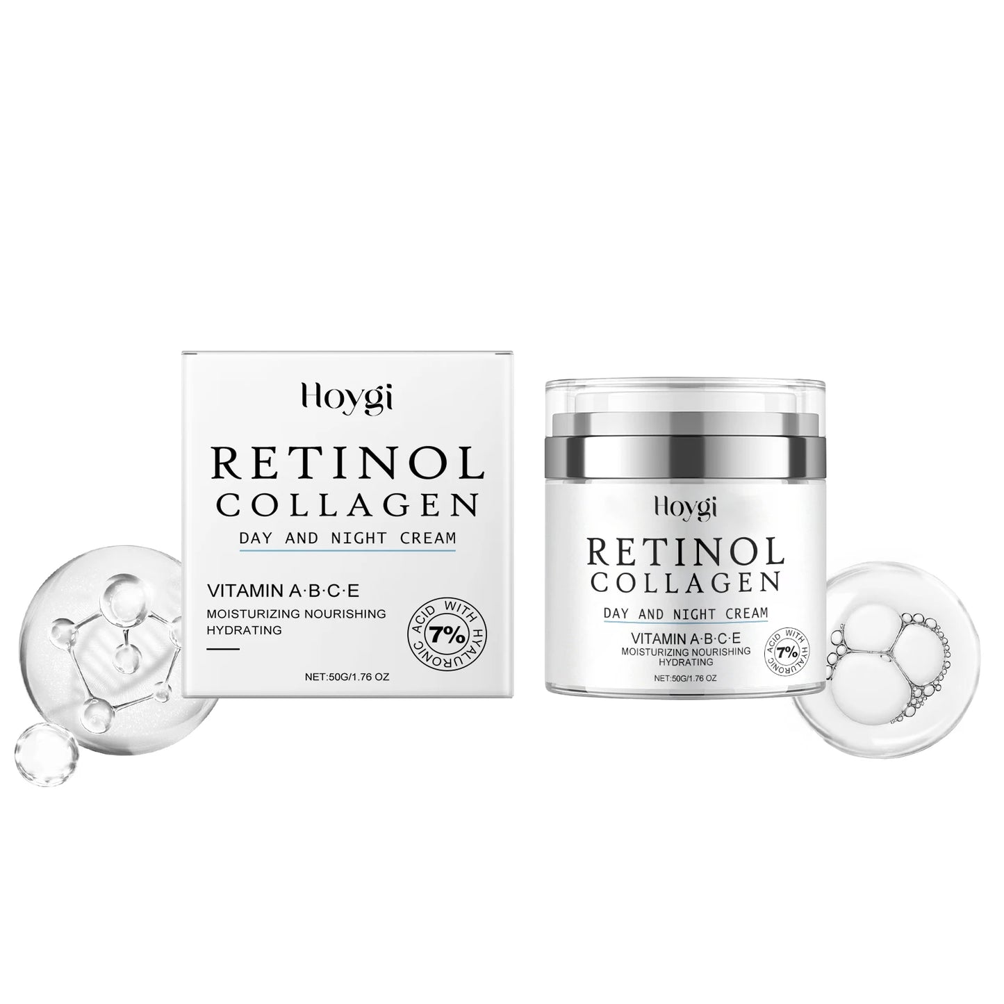 50g Hoygi Retinol Anti Aging Face Cream Moisturize Nourish Tighten Skin Remove Wrinkles Radiate Youthful Radiance Collagen Cream