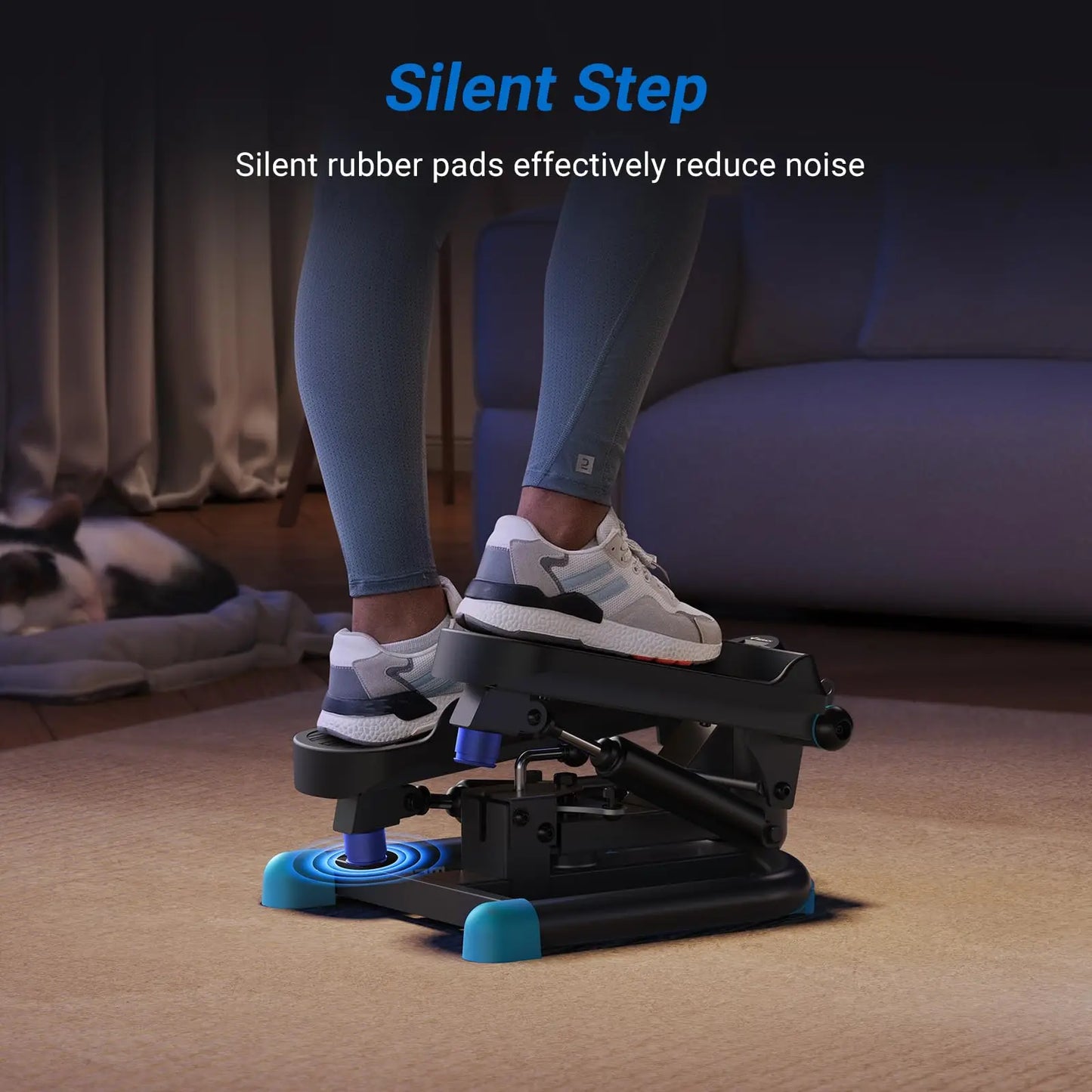 MERACH Stepper Upgrade Dual-Action Stepper 330LBS Capacity Exercise Equipment with Resistance Bands for Home or Gym Body Workout