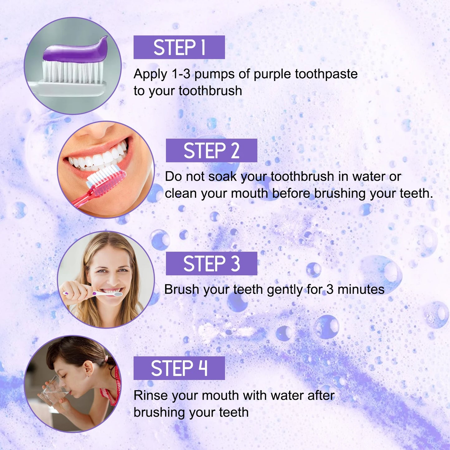 Jaysuing Gums Care Mint Teeth Whitening Mousse Yellow Cleaning Tooth Stains Desalinating Oral Odor Remove Purple Toothpaste 60ml