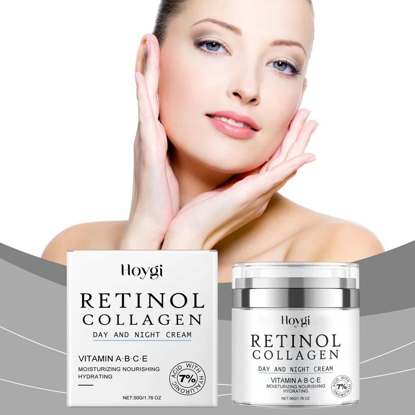 50g Hoygi Retinol Anti Aging Face Cream Moisturize Nourish Tighten Skin Remove Wrinkles Radiate Youthful Radiance Collagen Cream