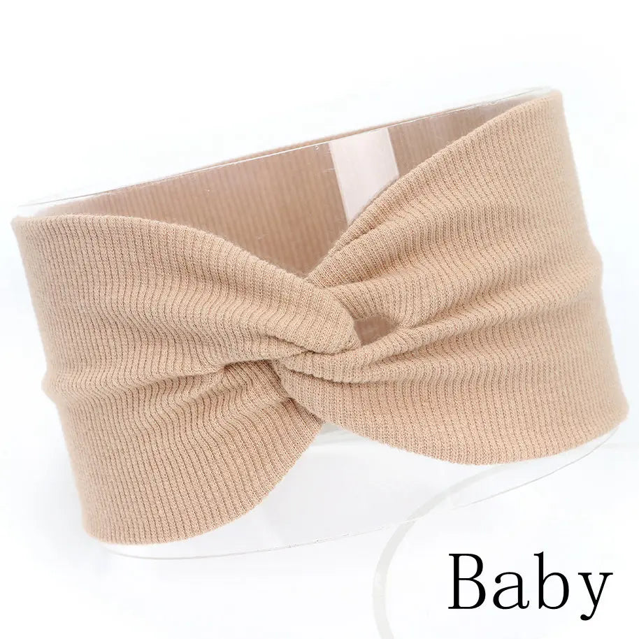 Baby Headband Mommy Twist Hairband For Women Girls Turban Mother Daughter Hair Accessories Cotton Newborn Head Wrap 2pcs/Set