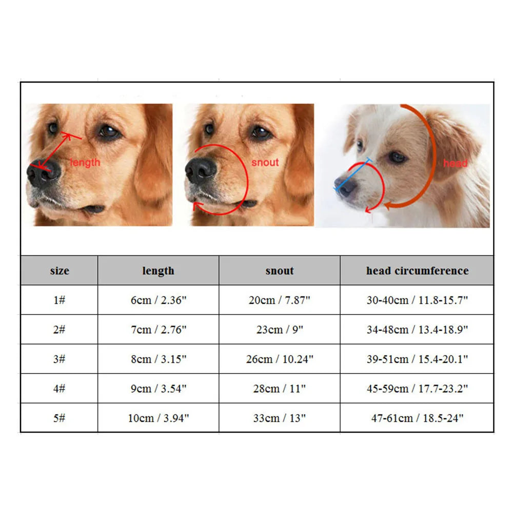 Comfy Soft Silicone Pet Dog Muzzle Breathable Basket Muzzles for Small Medium Large and X-Large Dogs Stop Biting Barking Chewing