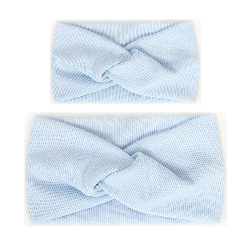Baby Headband Mommy Twist Hairband For Women Girls Turban Mother Daughter Hair Accessories Cotton Newborn Head Wrap 2pcs/Set