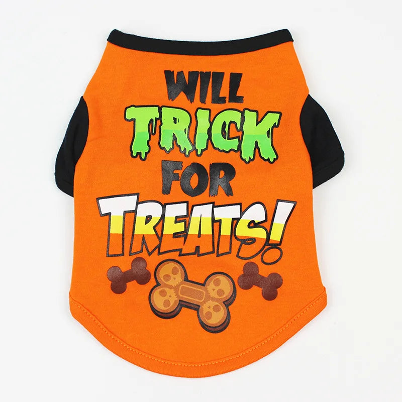 New Halloween Pet Clothes For Small Dogs Funny Dog Vest Cat Clothing Pet Hoodies Party Grimace Pumpkin Costume Puppy Up Outfit