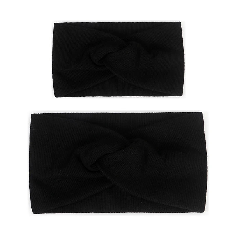 Baby Headband Mommy Twist Hairband For Women Girls Turban Mother Daughter Hair Accessories Cotton Newborn Head Wrap 2pcs/Set