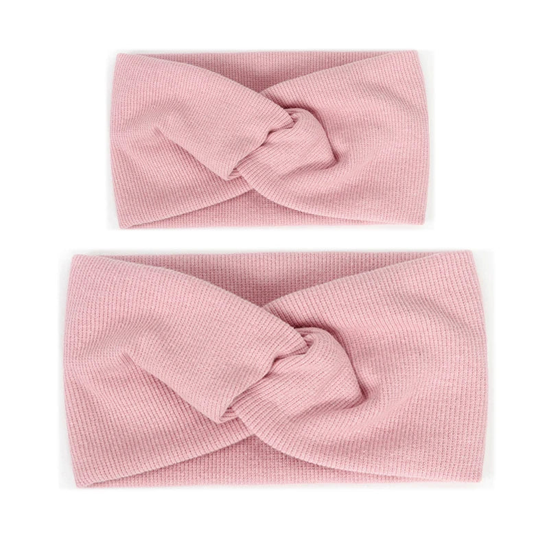 Baby Headband Mommy Twist Hairband For Women Girls Turban Mother Daughter Hair Accessories Cotton Newborn Head Wrap 2pcs/Set