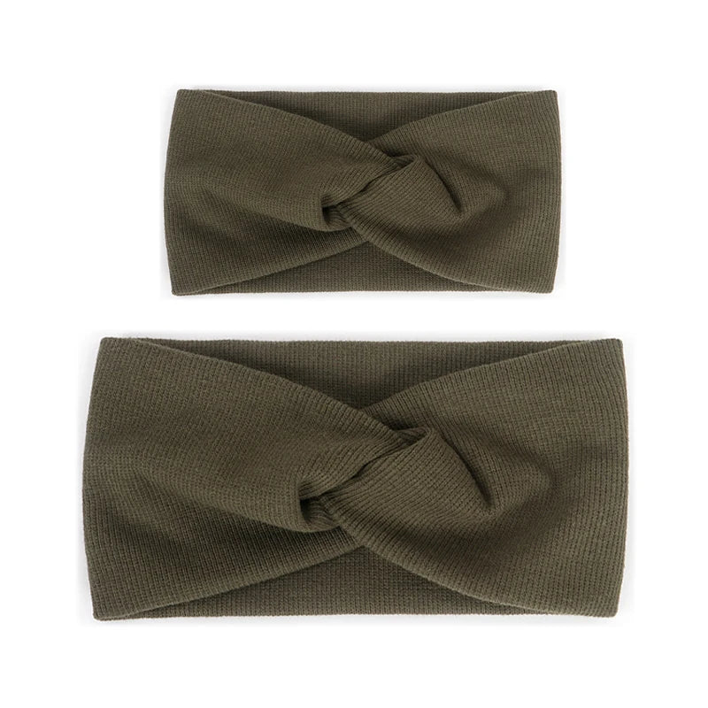 Baby Headband Mommy Twist Hairband For Women Girls Turban Mother Daughter Hair Accessories Cotton Newborn Head Wrap 2pcs/Set