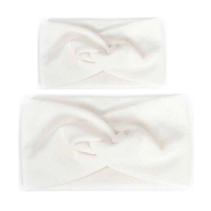 Baby Headband Mommy Twist Hairband For Women Girls Turban Mother Daughter Hair Accessories Cotton Newborn Head Wrap 2pcs/Set