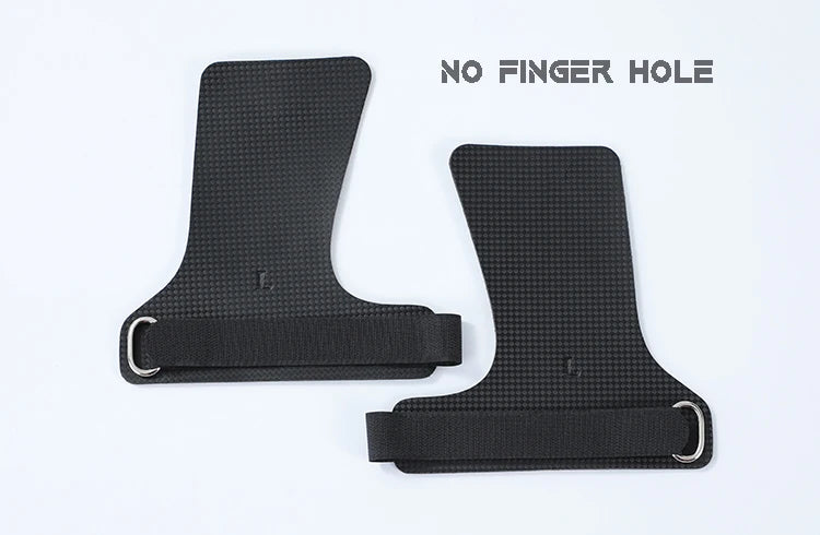 A Pair of Carbon No Finger Hole Hand Grips for Crossfit Pull Ups Cross Training Kettlebell Gymnastics Workout Palm Protector