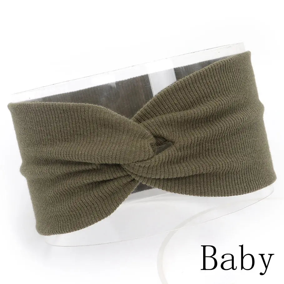 Baby Headband Mommy Twist Hairband For Women Girls Turban Mother Daughter Hair Accessories Cotton Newborn Head Wrap 2pcs/Set