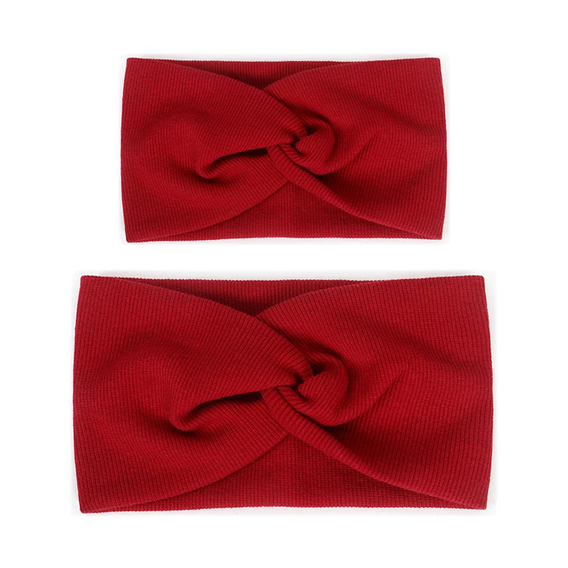 Baby Headband Mommy Twist Hairband For Women Girls Turban Mother Daughter Hair Accessories Cotton Newborn Head Wrap 2pcs/Set