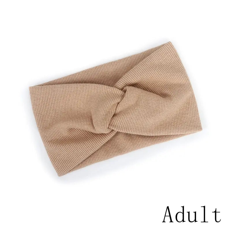Baby Headband Mommy Twist Hairband For Women Girls Turban Mother Daughter Hair Accessories Cotton Newborn Head Wrap 2pcs/Set