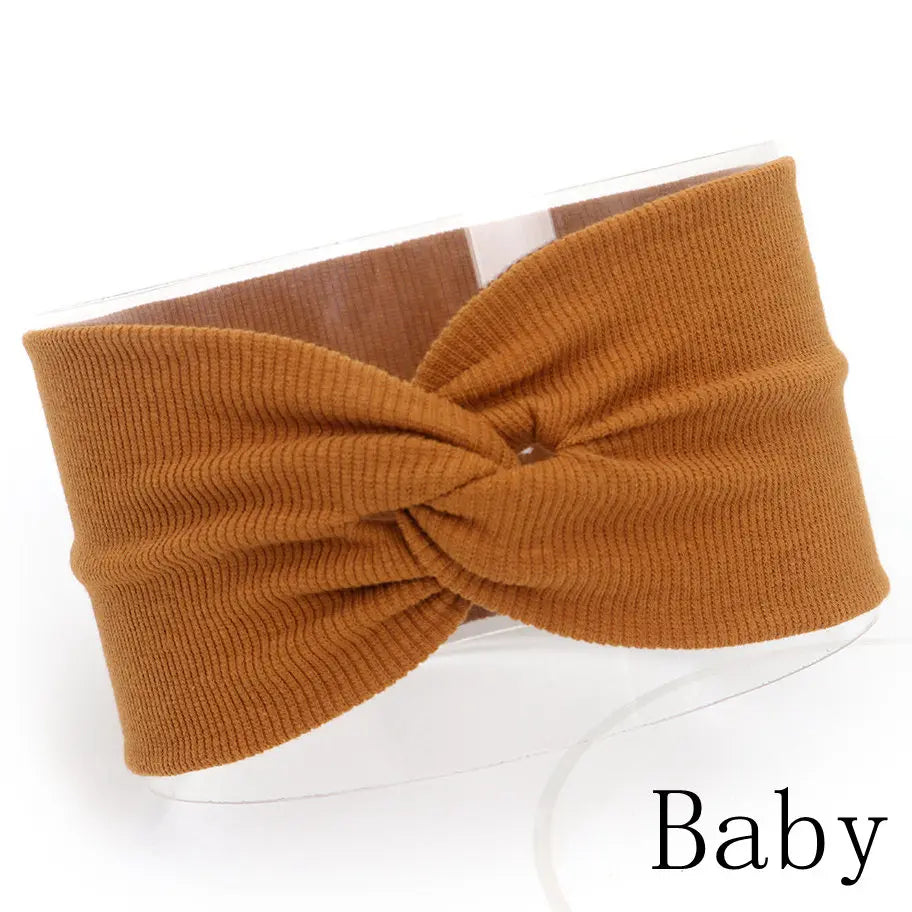 Baby Headband Mommy Twist Hairband For Women Girls Turban Mother Daughter Hair Accessories Cotton Newborn Head Wrap 2pcs/Set
