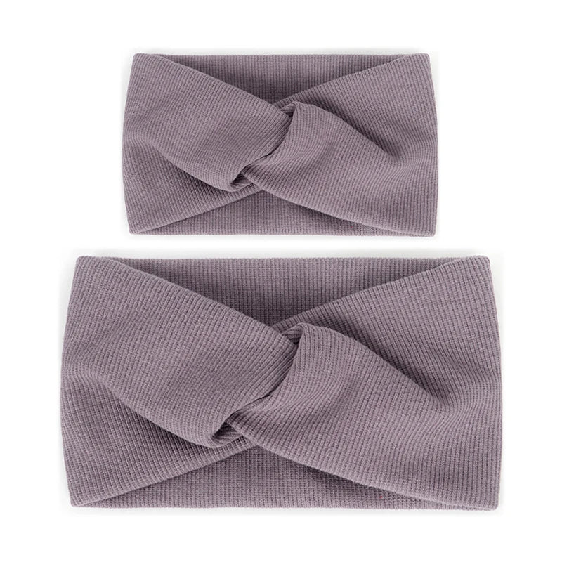 Baby Headband Mommy Twist Hairband For Women Girls Turban Mother Daughter Hair Accessories Cotton Newborn Head Wrap 2pcs/Set