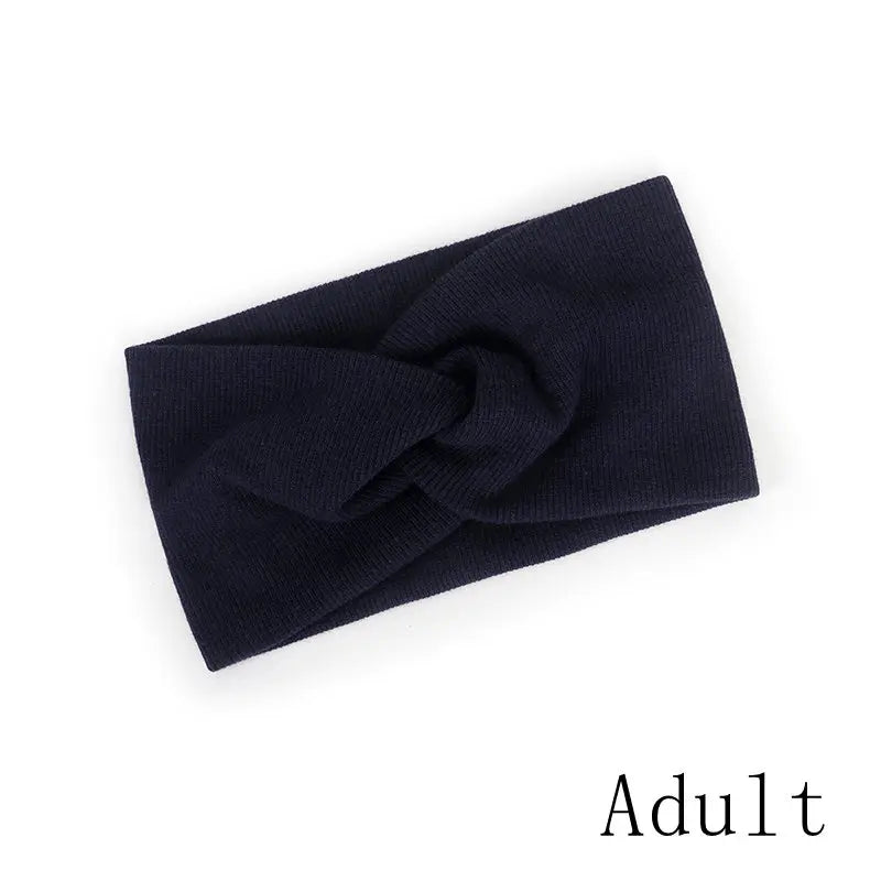 Baby Headband Mommy Twist Hairband For Women Girls Turban Mother Daughter Hair Accessories Cotton Newborn Head Wrap 2pcs/Set