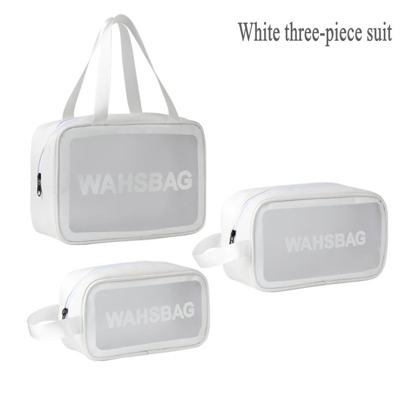 Travel Storage Toiletry Organize Women Waterproof PVC Cosmetic Portable Bag Transparent Zipper Make Up Case Female Wash Kit