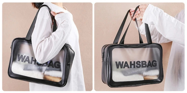 Travel Storage Toiletry Organize Women Waterproof PVC Cosmetic Portable Bag Transparent Zipper Make Up Case Female Wash Kit
