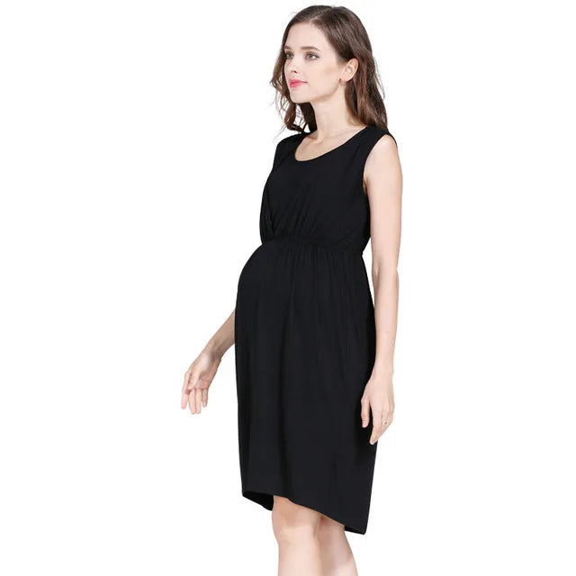 Summer Maternity Clothes Breastfeeding Dress Sleeveless Maternity Dresses For Pregnant Women Lactation Vest Nursing Skirt