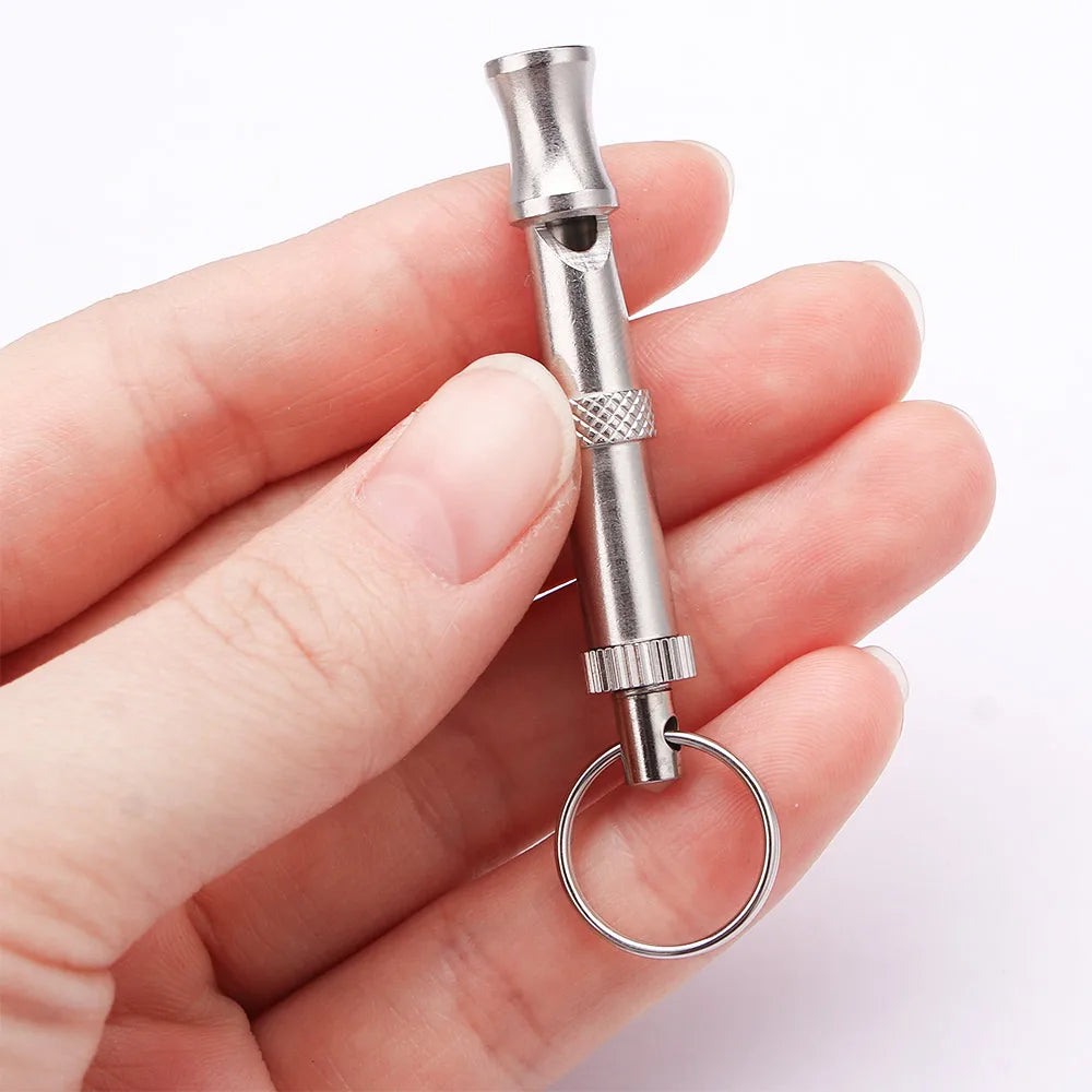 New 1pcs Wholesale High quality Pet Training Adjustable Ultrasonic Sound Key chain Dog Whistle Make Dog Stop Barking Whistles