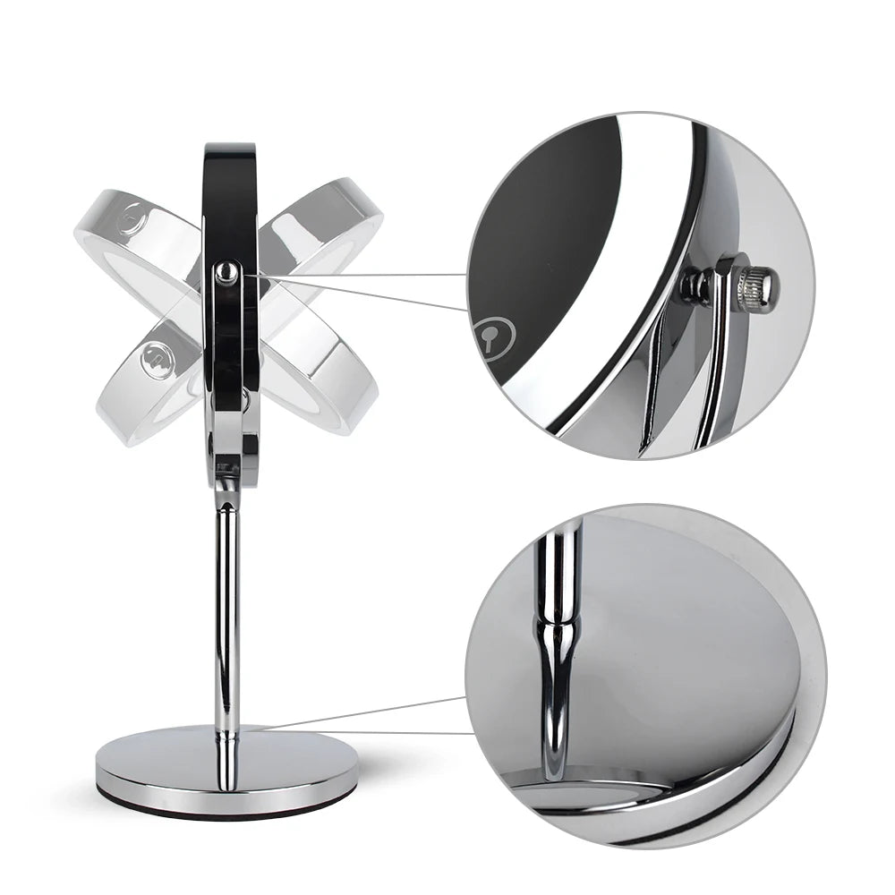 7in 3X Magnifying Cosmetic Mirror with USB Charging Touch Bath Vanity Dimmer Switch Make up Double Side Desktop Mirror